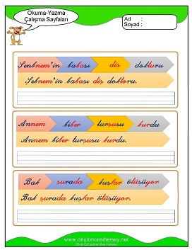 ş sesi Çalışma Sayfaları